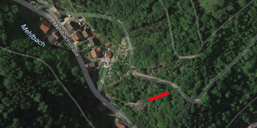 Auf diesem Grundstück, in der Mehlbachstraße von Dalberg, ereignete sich das Unglück. Grafik: Screenshot Google Maps/mlz